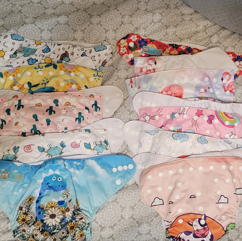 NWOT Lot of AlvaBaby cloth diapers